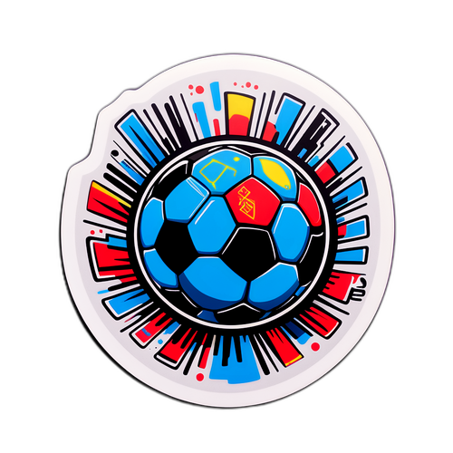 Символічний малюнок футбольного м'яча з елементами вуличного мистецтва