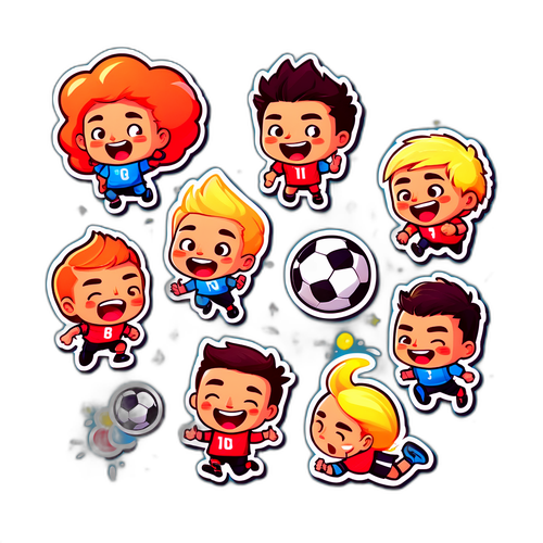 Яскраві наклейки з кумедними моментами у футболі