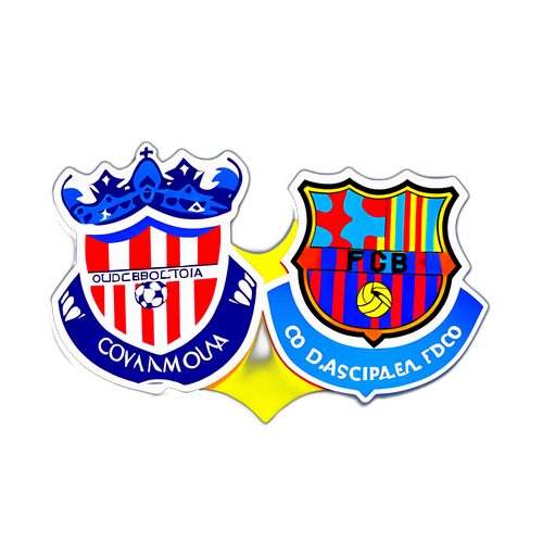 สติกเกอร์ฟุตบอลจากโอดีโด้และบาร์เซโลนาแข่งขันกันบนสนาม