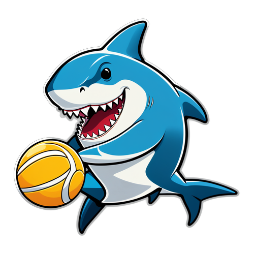 Shark Holding a Volleyball