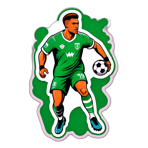 Hình ảnh cầu thủ bóng đá màu xanh của Werder Bremen, thể hiện niềm tự hào đội bóng