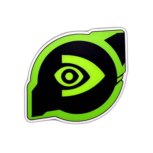 Samolepka reflektující technologický pokrok a úspěch společnosti Nvidia