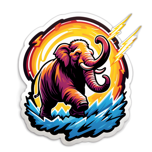 Mammoth vs. Lightning Bolt Battle Sticker