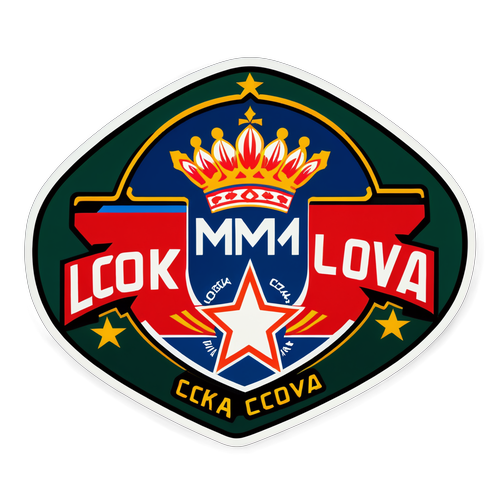 Стильна наклейка з логотипами 'Локомотив Москва' та 'ЦСКА Москва' з елементами суперництва