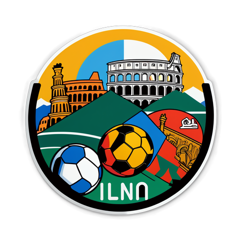 Design moderno con logo Serie A e iconici monumenti italiani