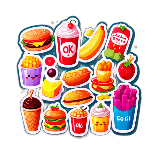 楽しいイラスト:OKストアの美味しい食べ物を紹介