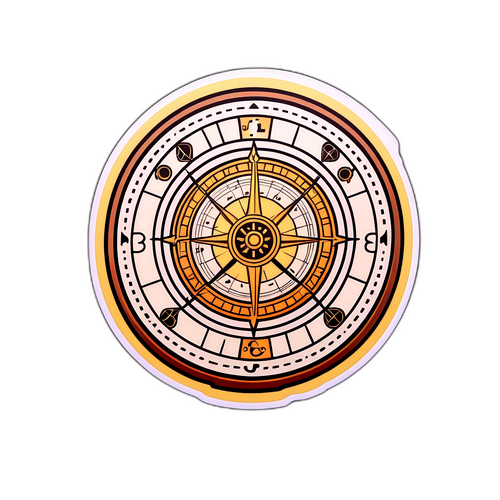 Gizli Semboller ve Antik Haritalar İle İlham Verilmiş Sticker