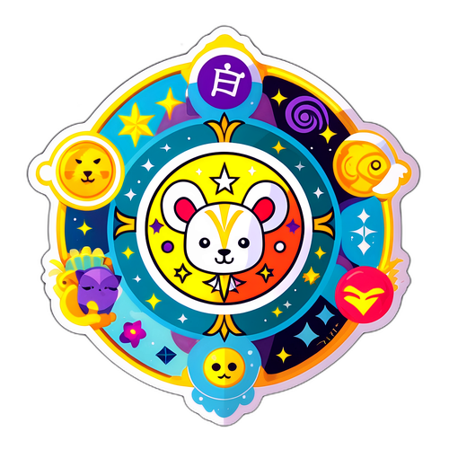 오늘의 운세를 상징하는 스티커 디자인