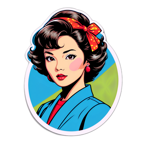 ポップアートスタイルの中森明菜レトロファッション