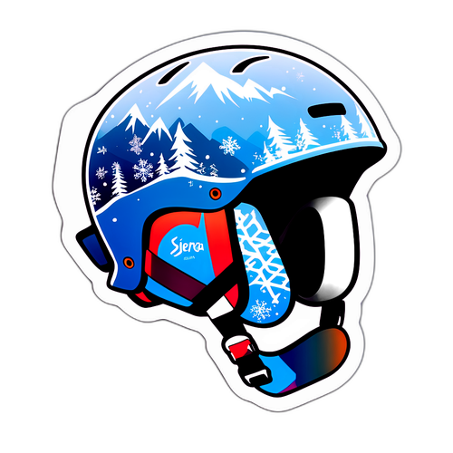 Diseño de casco de snowboard con firma 'Solana Sierra'