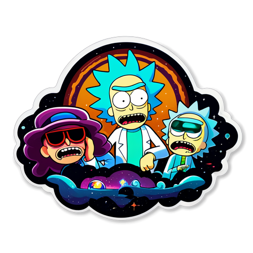 Masayang Sticker ng Rick at Morty