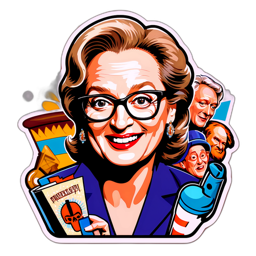 Caricature de Meryl Streep dans un rôle légendaire