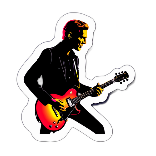 Musik-tema Klistermærke med Silhuet