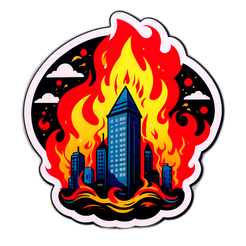 Δραματική Αυτοκόλλητη Εικόνα με Φωτιά