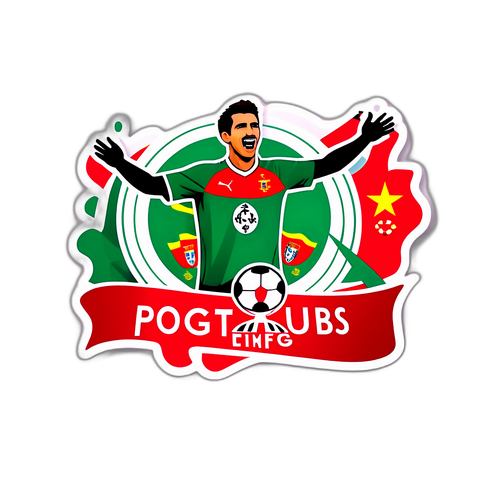 โลโก้ทีมฟุตบอลโปรตุเกสและการเฉลิมฉลองหลังจากทำประตู