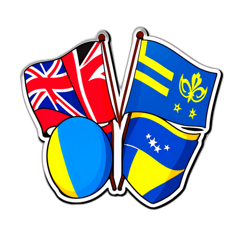 Sticker ya Bendera za New Zealand na Ukraine