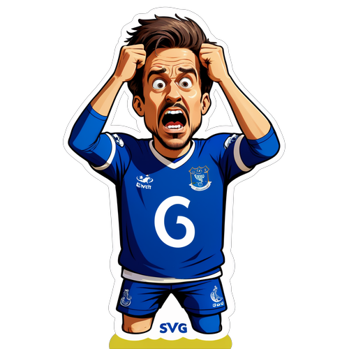 Humoristisk klistermærke af en Everton-fan