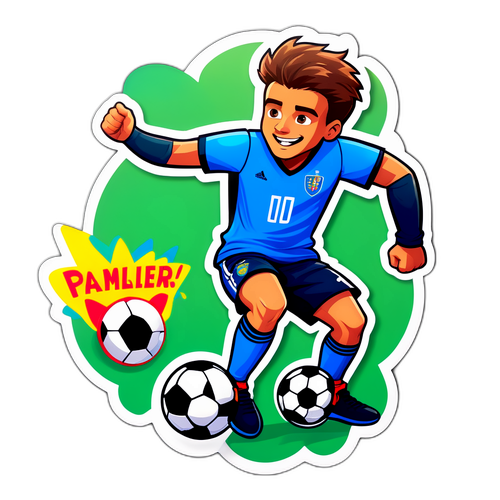 Legesyg tegning af Cole Palmer med fodbold