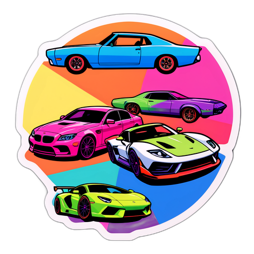 Autocollant dynamique représentant des voitures en mouvement de GTA 6