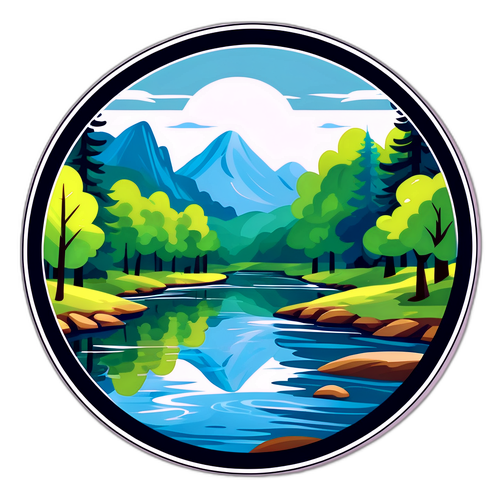 Ilustração de um Rio Sereno