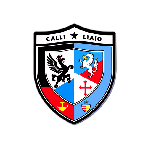 Стикер, де логотипи Кальярі та Лаціо зустрічаються у битві