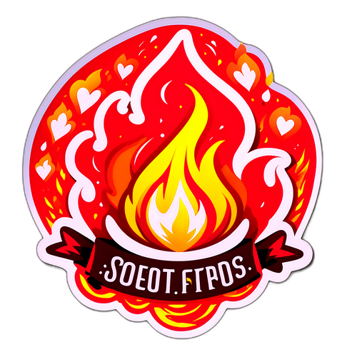 Vörös tűz design szívhez szóló üzenetekkel