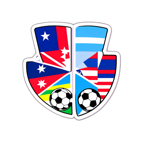 Sticker với hình ảnh lá cờ Puerto Rico và Argentina hòa quyện cùng bóng đá