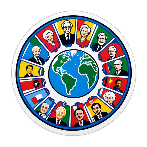 IMF-teemainen tarra kansainvälisestä yhteistyöstä