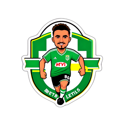 Jalkapallo ja uutisteemat yhdistävä tarra