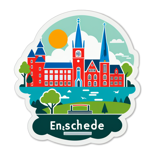 Enschede in Kleur: De Perfecte Sticker voor Cultuurliefhebbers en Trots op de Stad!