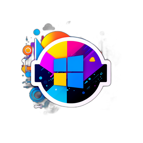 Modern Teknolojik Unsurlarla Stilize Edilmiş Microsoft Logosu