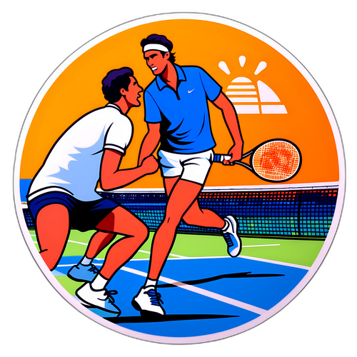 Jucător de tenis pe cale de a câștiga un meci