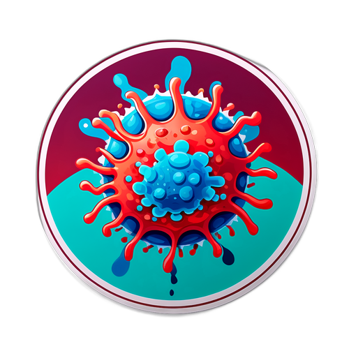 卡通流感病毒貼紙設計