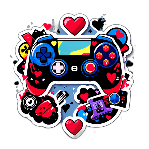 Διασκεδαστικό αυτοκόλλητο με χειριστήριο παιχνιδιών