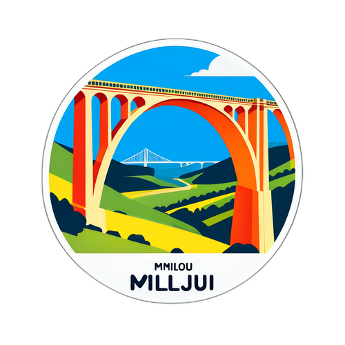 Sticker van de Millau Viaduct