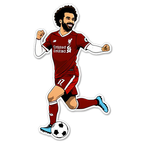 Stiker Mohamed Salah dalam Pose Ikonik