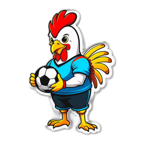 Sticker gà Grok trong trang phục bóng đá