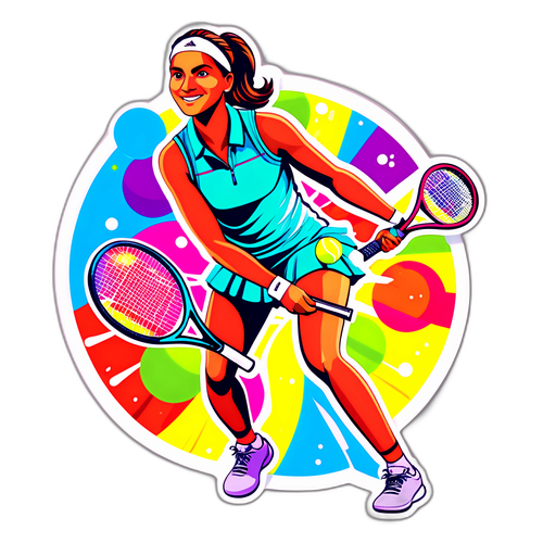 Vibrant Tennis Sticker af Clara Tauson