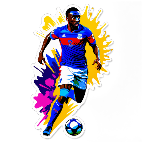 Ilustração de Bolasie driblando oponentes em campo