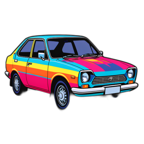 トヨタ車のポップアートスタイルステッカー