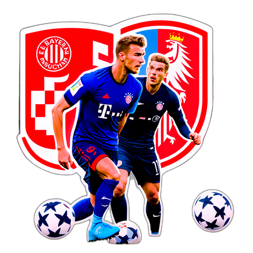 Bayern München ja RB Leipzig pelaajat kentällä