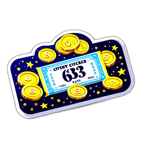 Bilhete de Loteria com Moedas Douradas