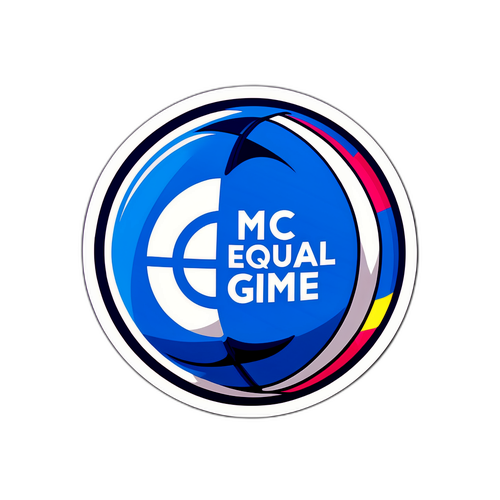 สติ๊กเกอร์ต่อต้านการเลือกปฏิบัติในฟุตบอลที่มีลูกฟุตบอลและคำว่า 'เกมที่เท่าเทียม'