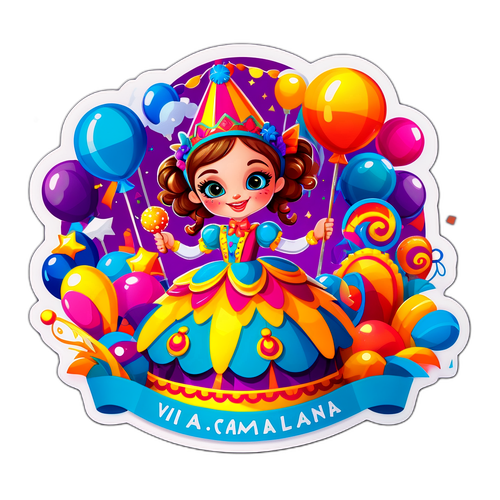 Яркая наклейка с Валей Карнавальной