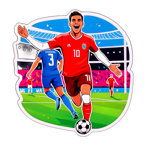 Celebrazione di Gol in Partita di Calcio