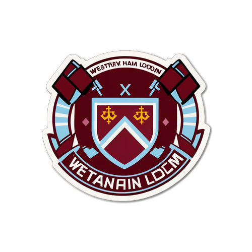 Stiker Logo West Ham dengan Landmark London