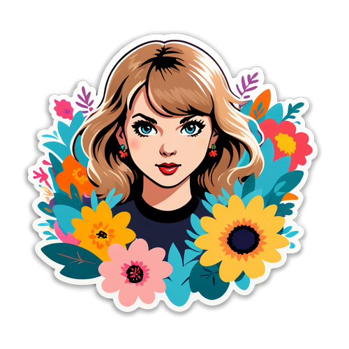 Unleash Your Inner Taylor: Fearless and Free Floral Sticker That Will Captivate Every Swiftie!