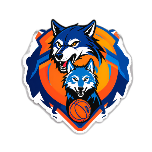 Timberwolves and Knicks Intertwined Logo Sticker