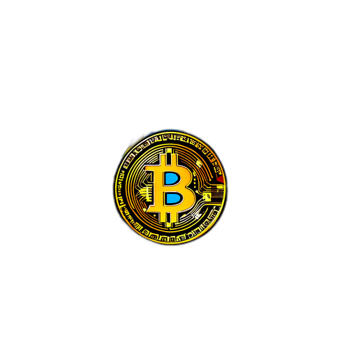 Stiker Logo BTC dengan Simbol Kripto