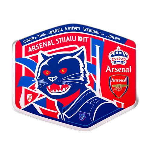 아스널과 위건 스타디움의 축구 흥분을 전달하는 스티커